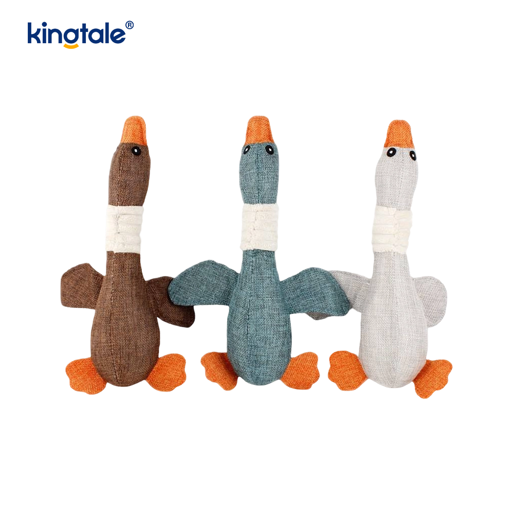 Pet Plush Ginging Toy Goose Resistance to Newing برای تمیز کردن دندان ها