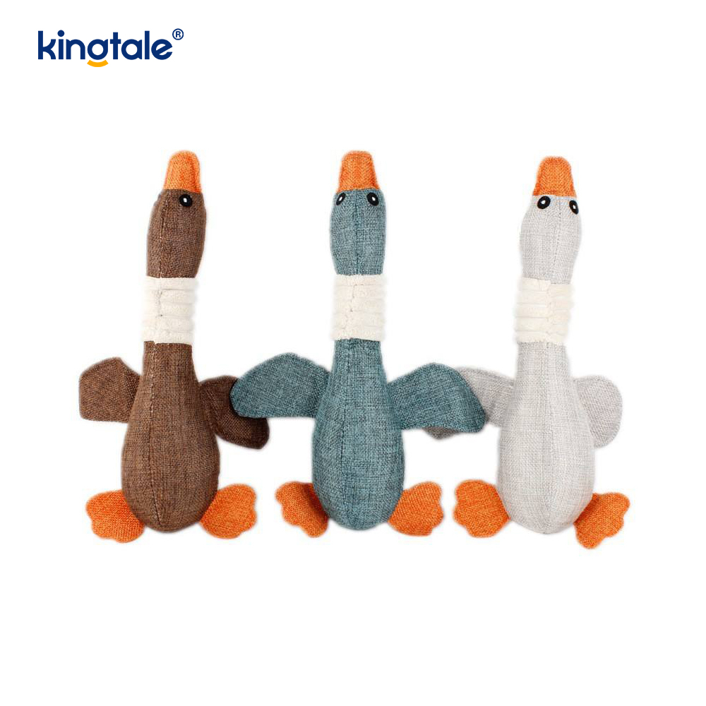 Pet Plush Ginging Toy Goose Resistance to Newing برای تمیز کردن دندان ها