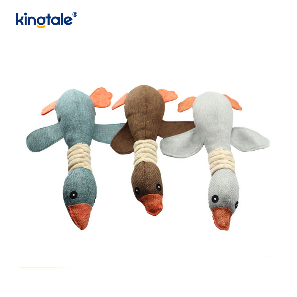 Pet Plush Ginging Toy Goose Resistance to Newing برای تمیز کردن دندان ها