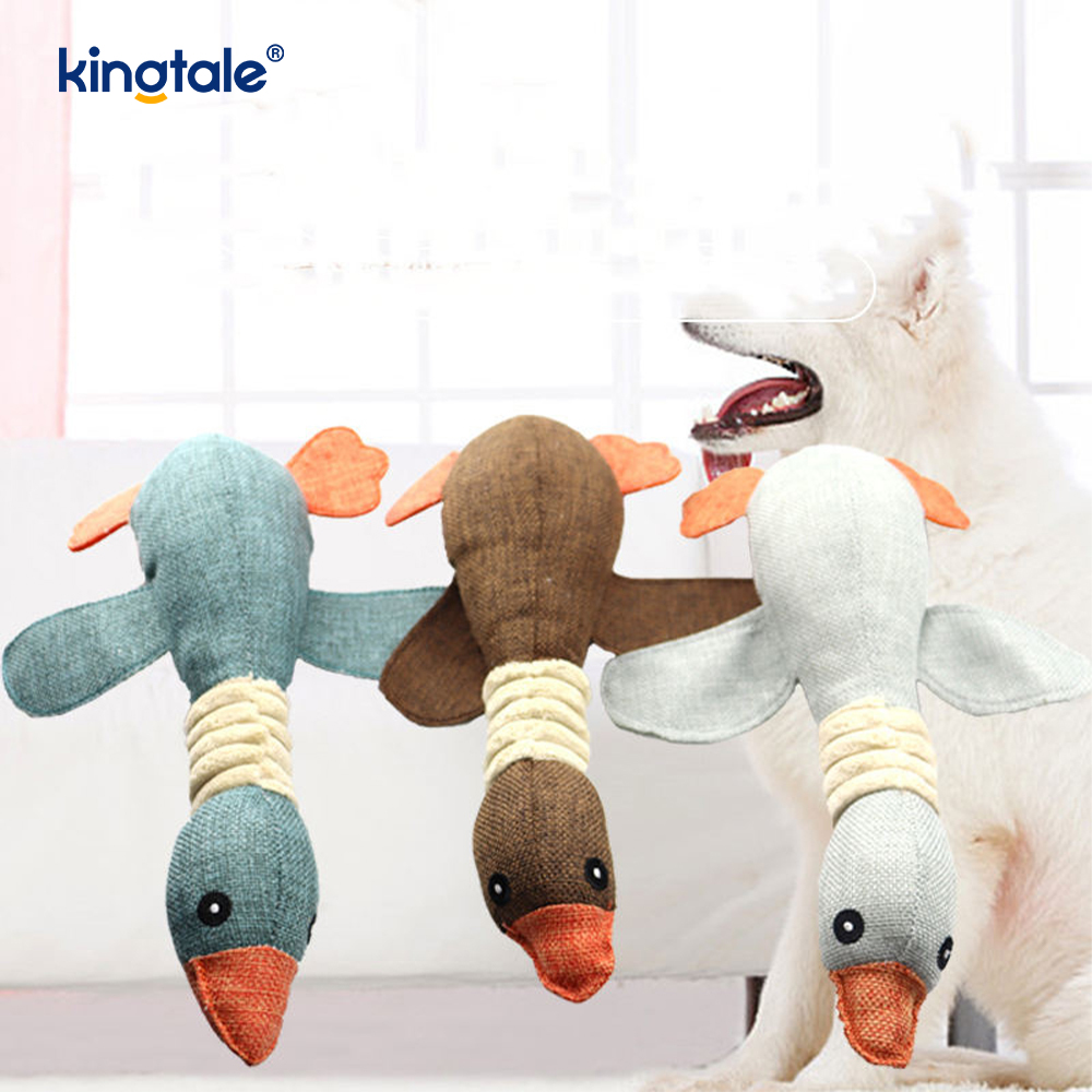 Pet Plush Ginging Toy Goose Resistance to Newing برای تمیز کردن دندان ها