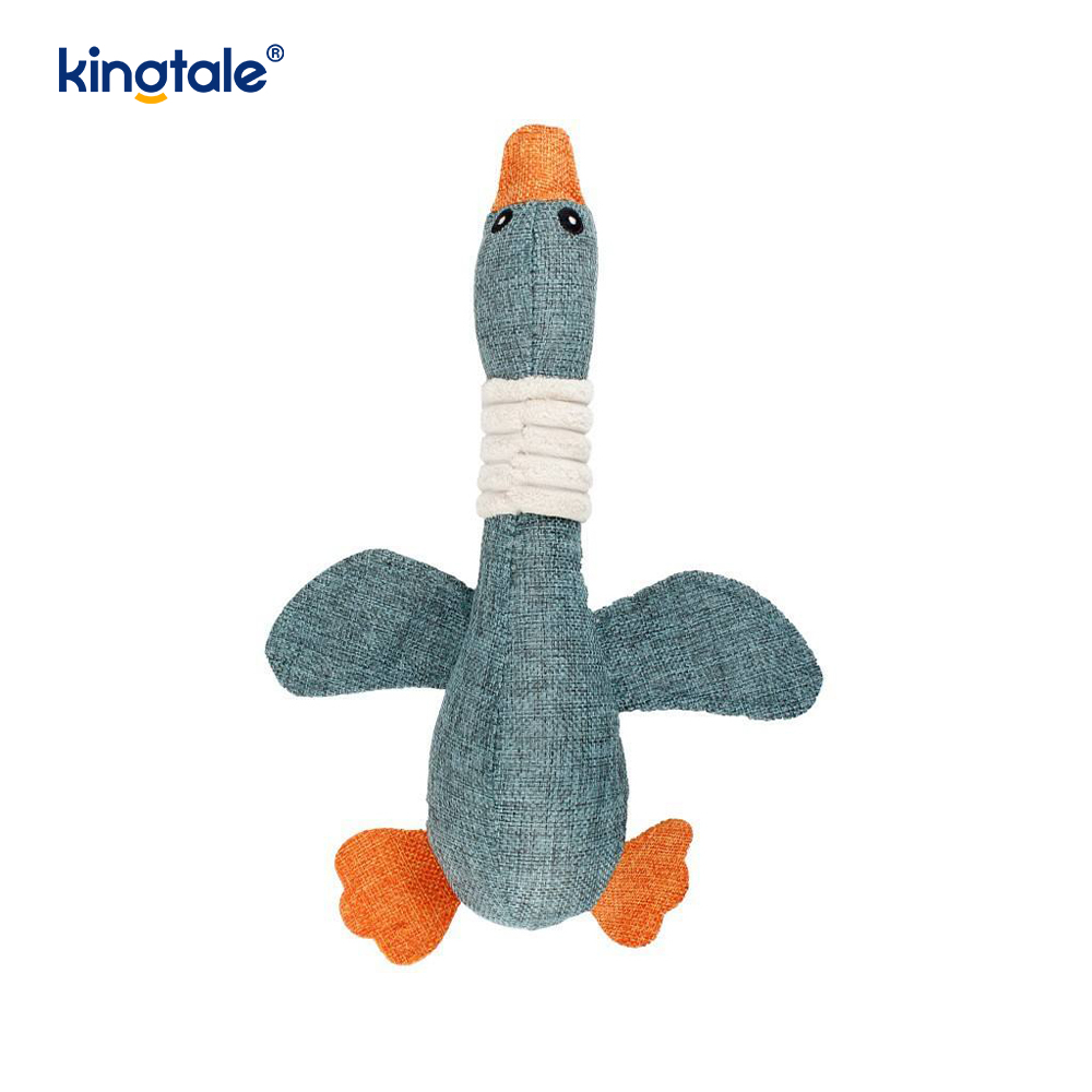 Pet Plush Ginging Toy Goose Resistance to Newing برای تمیز کردن دندان ها
