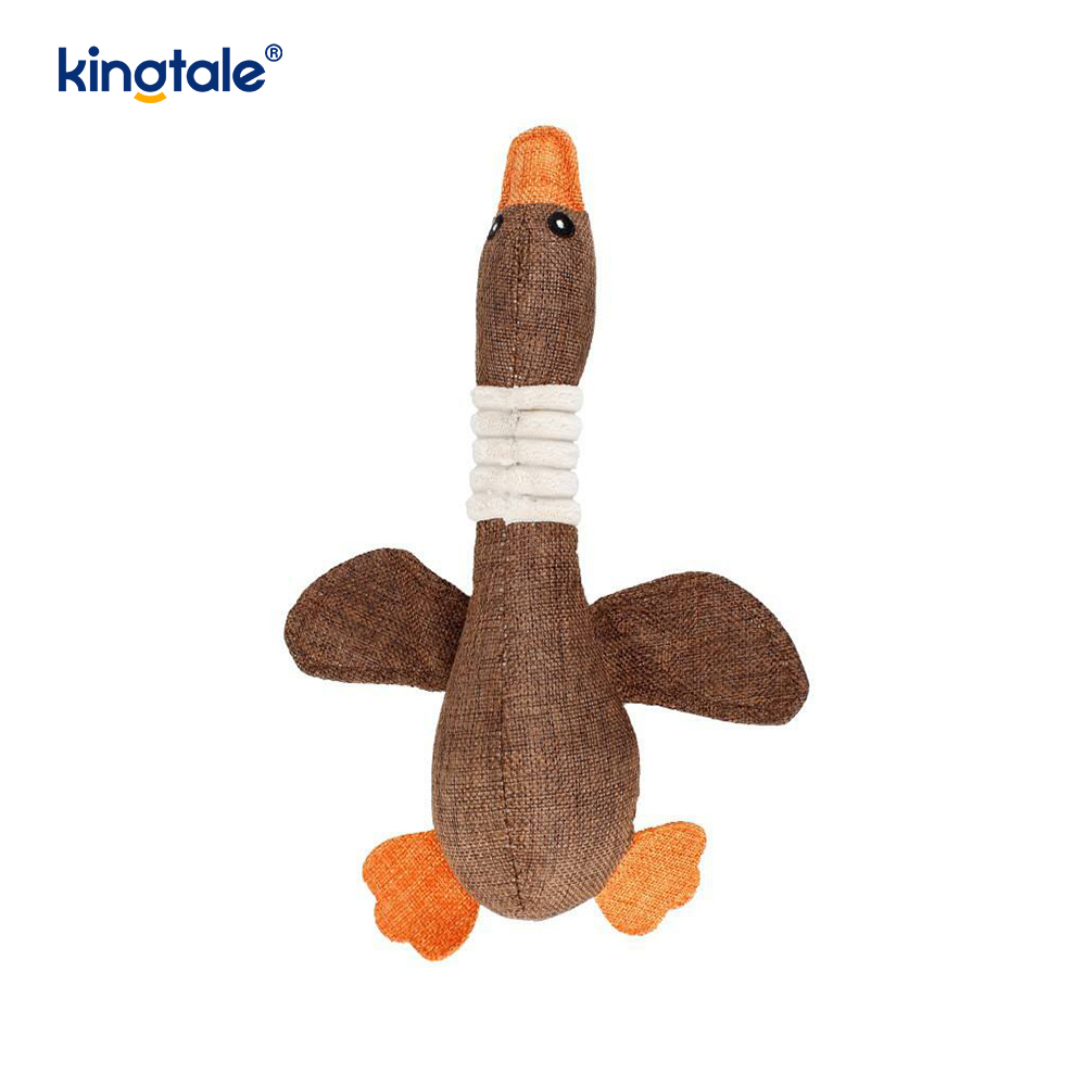 Pet Plush Ginging Toy Goose Resistance to Newing برای تمیز کردن دندان ها