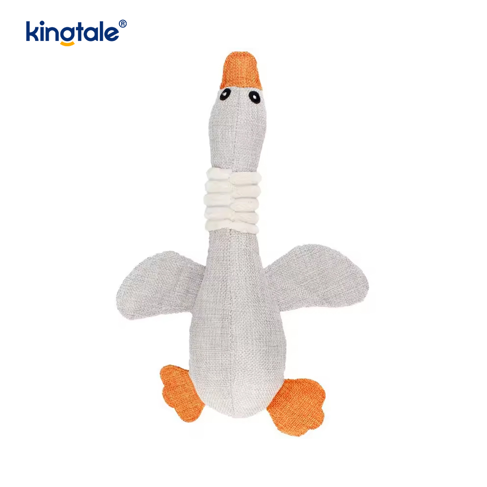 Pet Plush Ginging Toy Goose Resistance to Newing برای تمیز کردن دندان ها