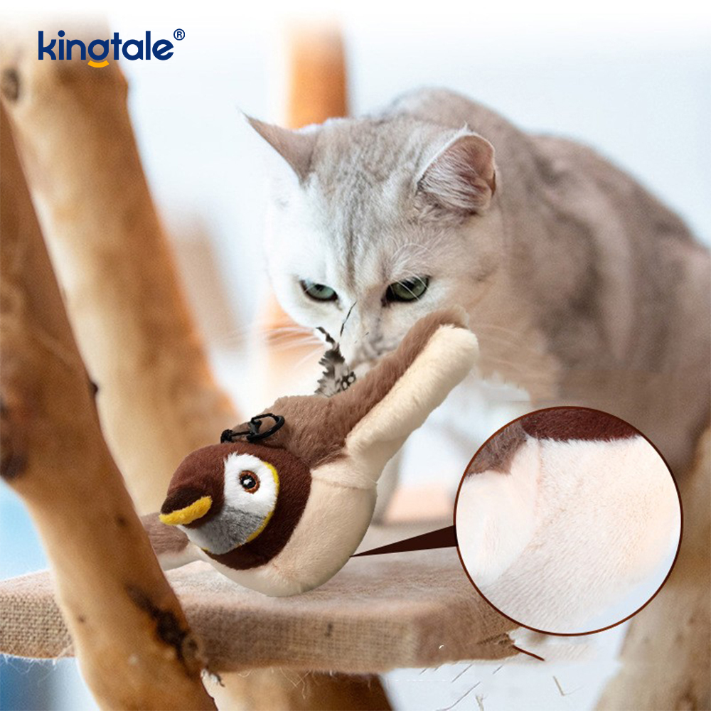اسباب بازی مخمل دار شبیه سازی شده Sparrow Pet برای همه نژادها Cat Kicker Catnip Toys Sparrow