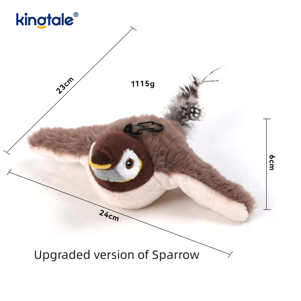 اسباب بازی مخمل دار شبیه سازی شده Sparrow Pet برای همه نژادها Cat Kicker Catnip Toys Sparrow