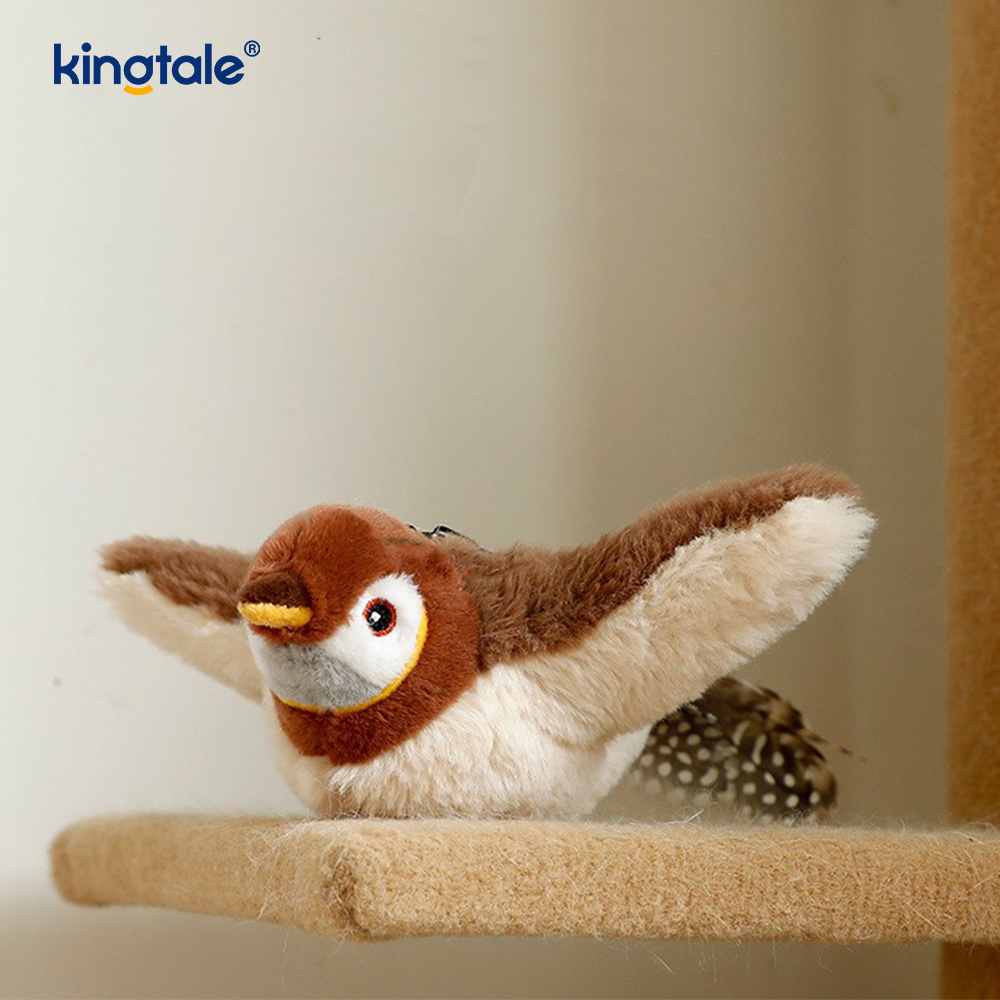 اسباب بازی مخمل دار شبیه سازی شده Sparrow Pet برای همه نژادها Cat Kicker Catnip Toys Sparrow