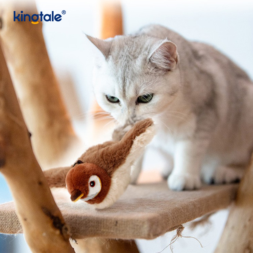 اسباب بازی مخمل دار شبیه سازی شده Sparrow Pet برای همه نژادها Cat Kicker Catnip Toys Sparrow