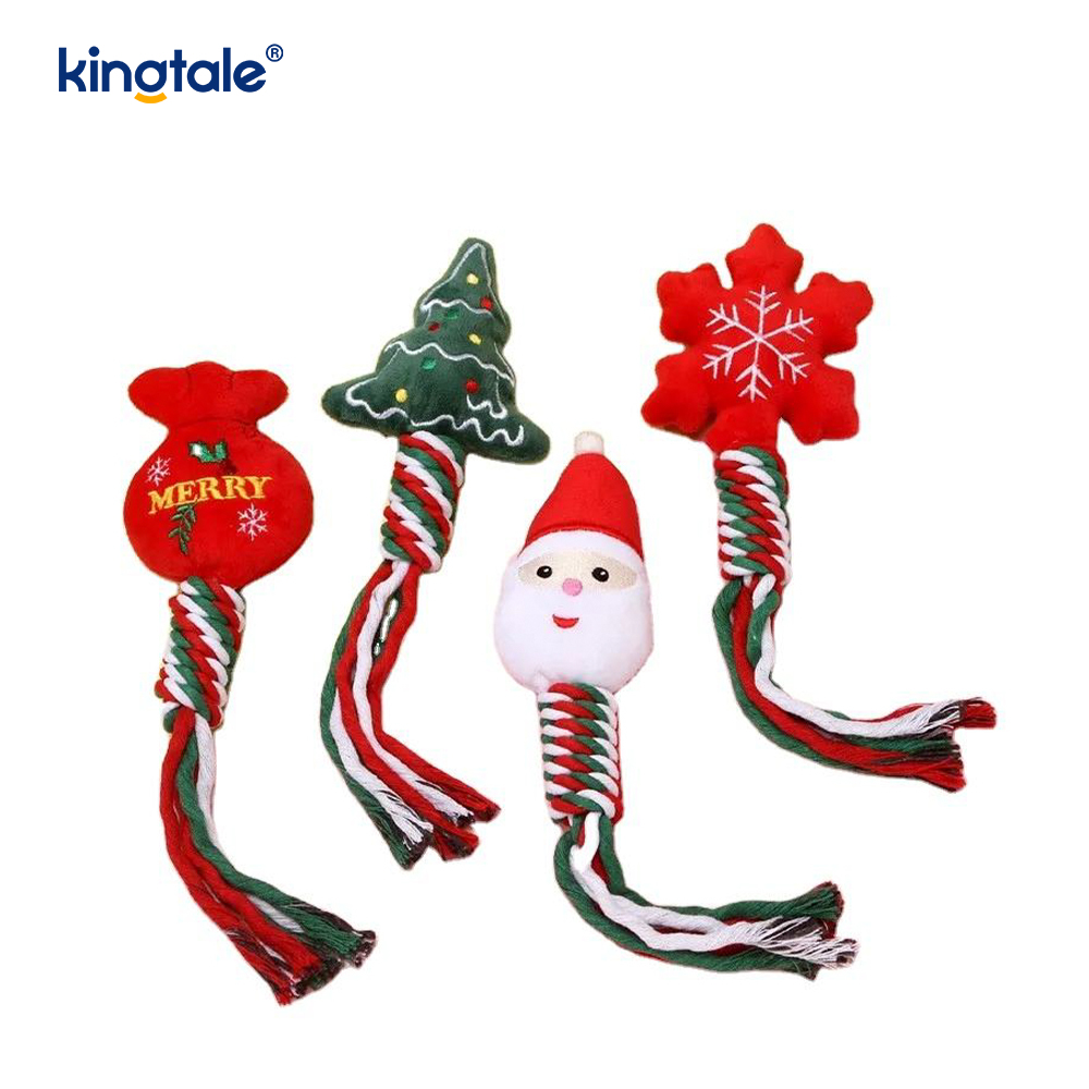 اسباب بازی حیوانات خانگی مری کریسمس با دندانه دار طناب نخی