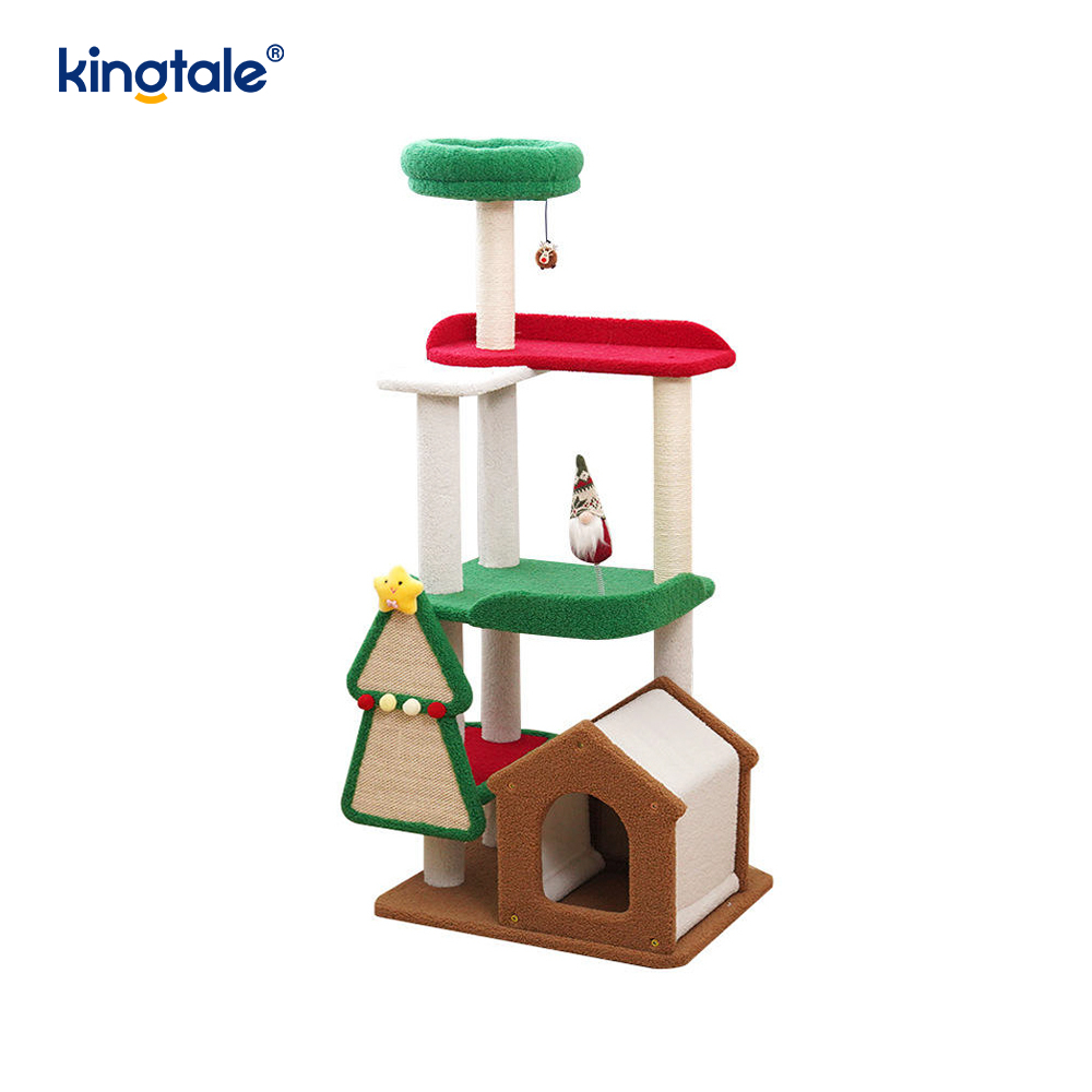 سری کریسمس سفارشی مقاوم در برابر سایش Cat Scratch Pillar Siege Tower آپارتمان