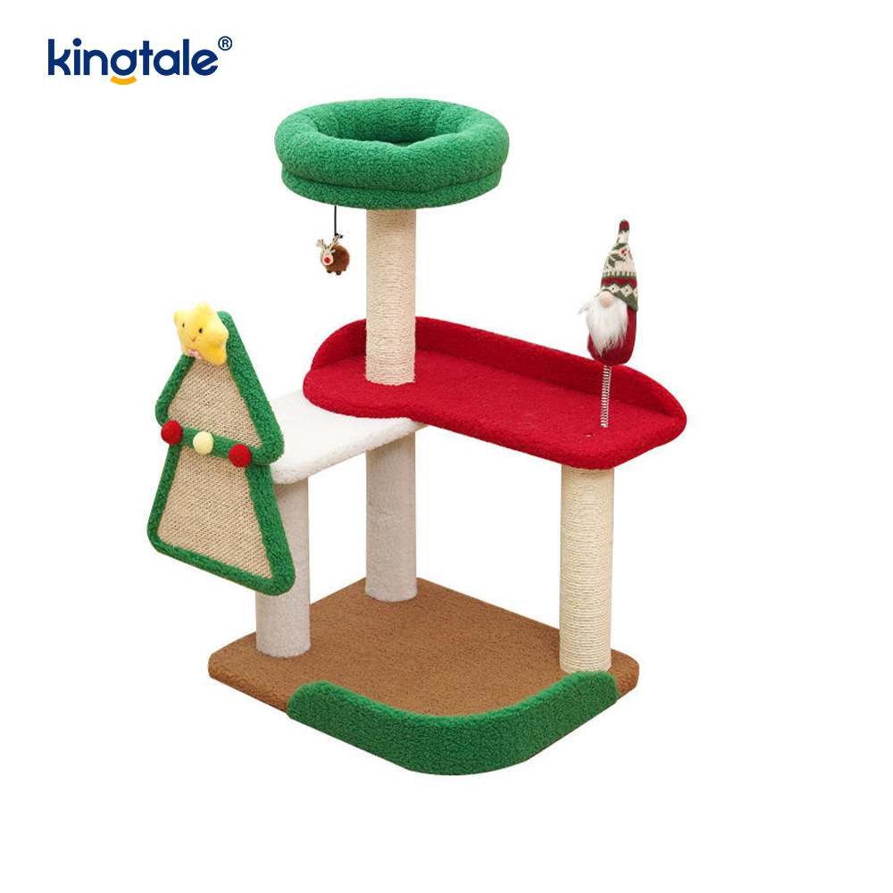 سری کریسمس سفارشی مقاوم در برابر سایش Cat Scratch Pillar Siege Tower آپارتمان